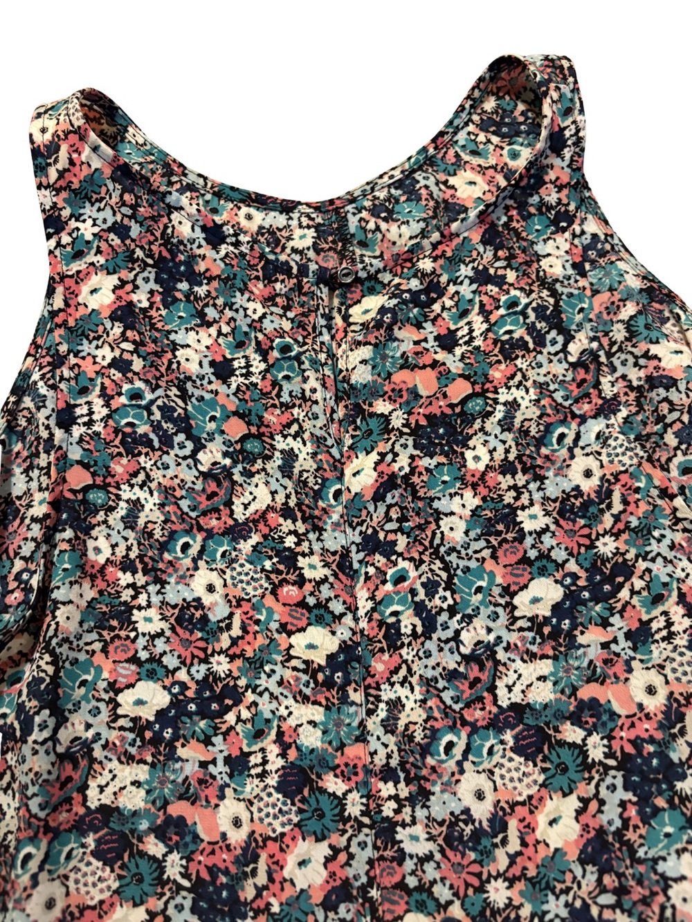 Floral Ruffle Hem Sleeveless Top - Multicolor - Picture 2 of 3